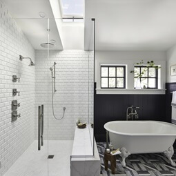 velux skylights in a  bathroom